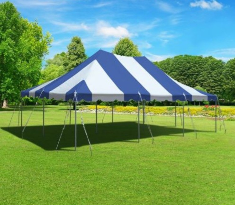 20x30 blue & white pole tent